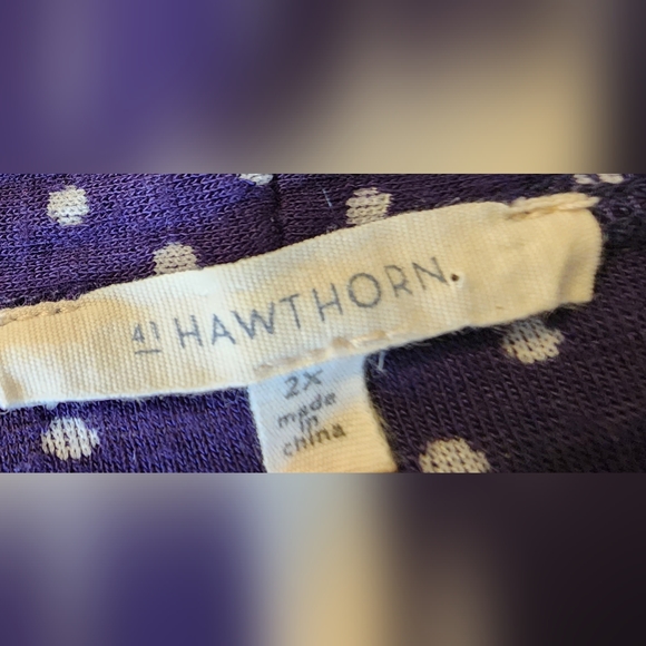 41 Hawthorn Cardigan Plus Size 2X blue/white stripe with polka dot lining - Picture 3 of 14